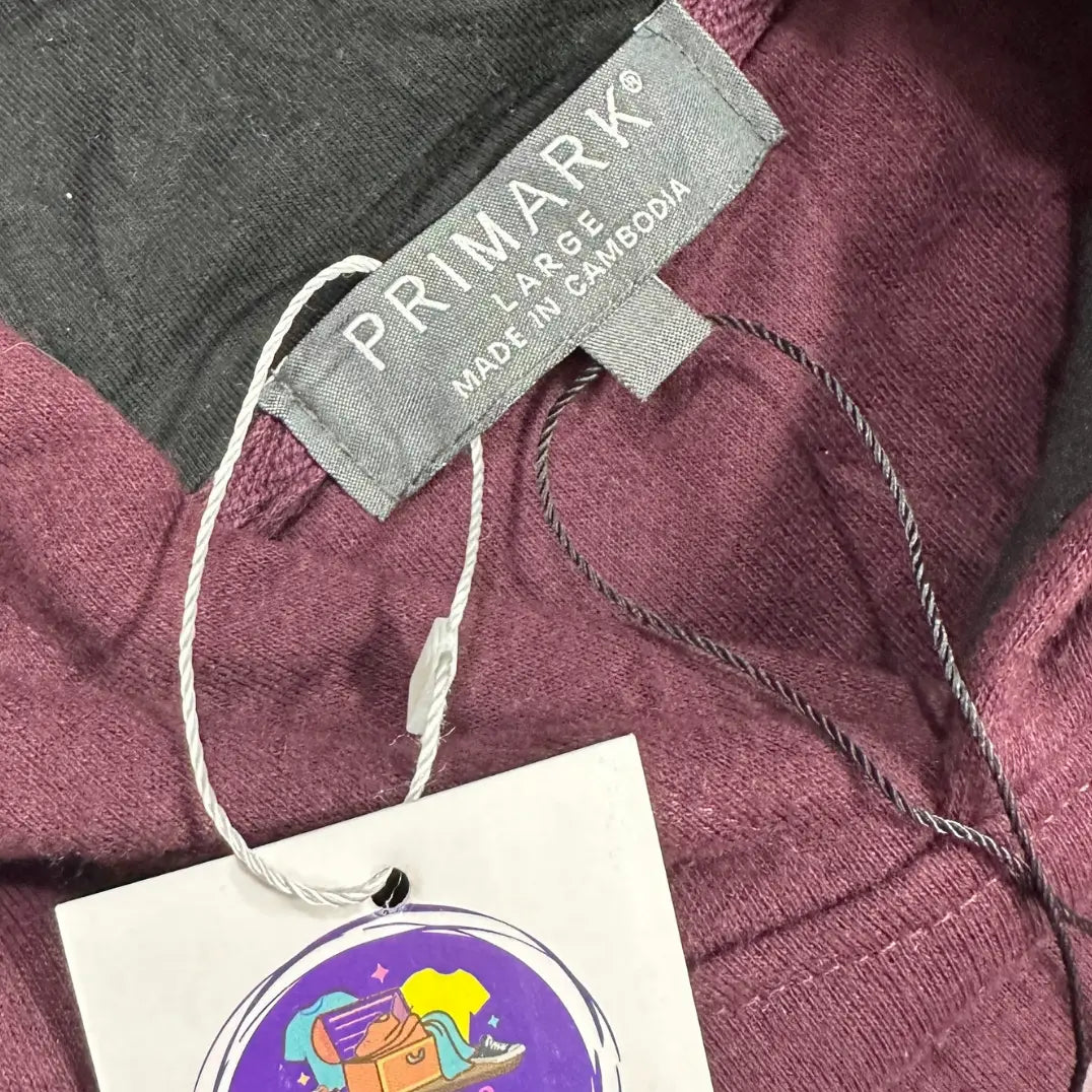 🟣 Primark “Cash and Chaos” Maroon Hoodie – Large