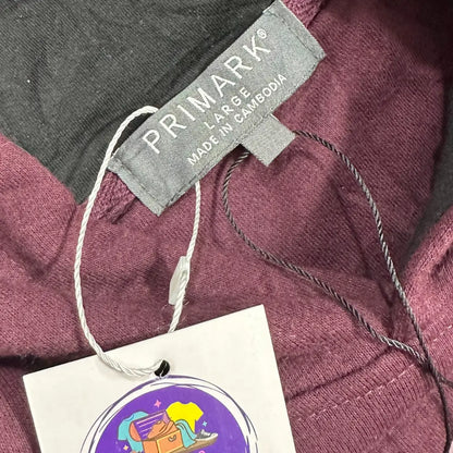 🟣 Primark “Cash and Chaos” Maroon Hoodie – Large