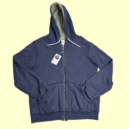 🔵 Country Road Fleece-Lined Zip-Up Hoodie – Medium