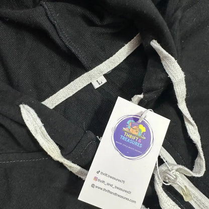 ⚫ Tri-Tone Grey Zip-Up Hoodie – Large