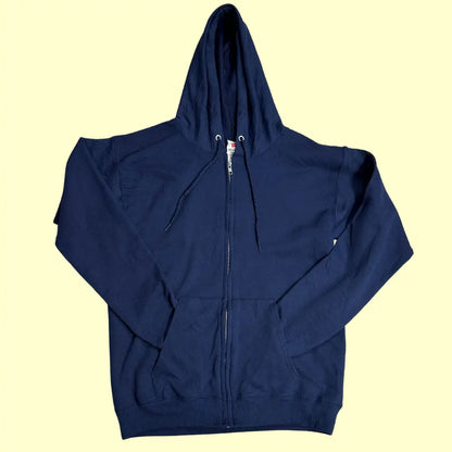 🔵 Hanes EcoSmart Full-Zip Hoodie – Navy Blue
