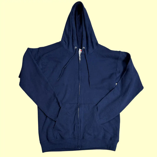 🔵 Hanes EcoSmart Full-Zip Hoodie – Navy Blue