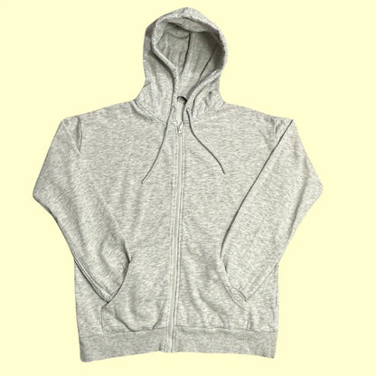 🩶 George. Classic Light Grey Zip-Up Hoodie