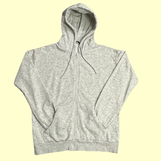 🩶 George. Classic Light Grey Zip-Up Hoodie