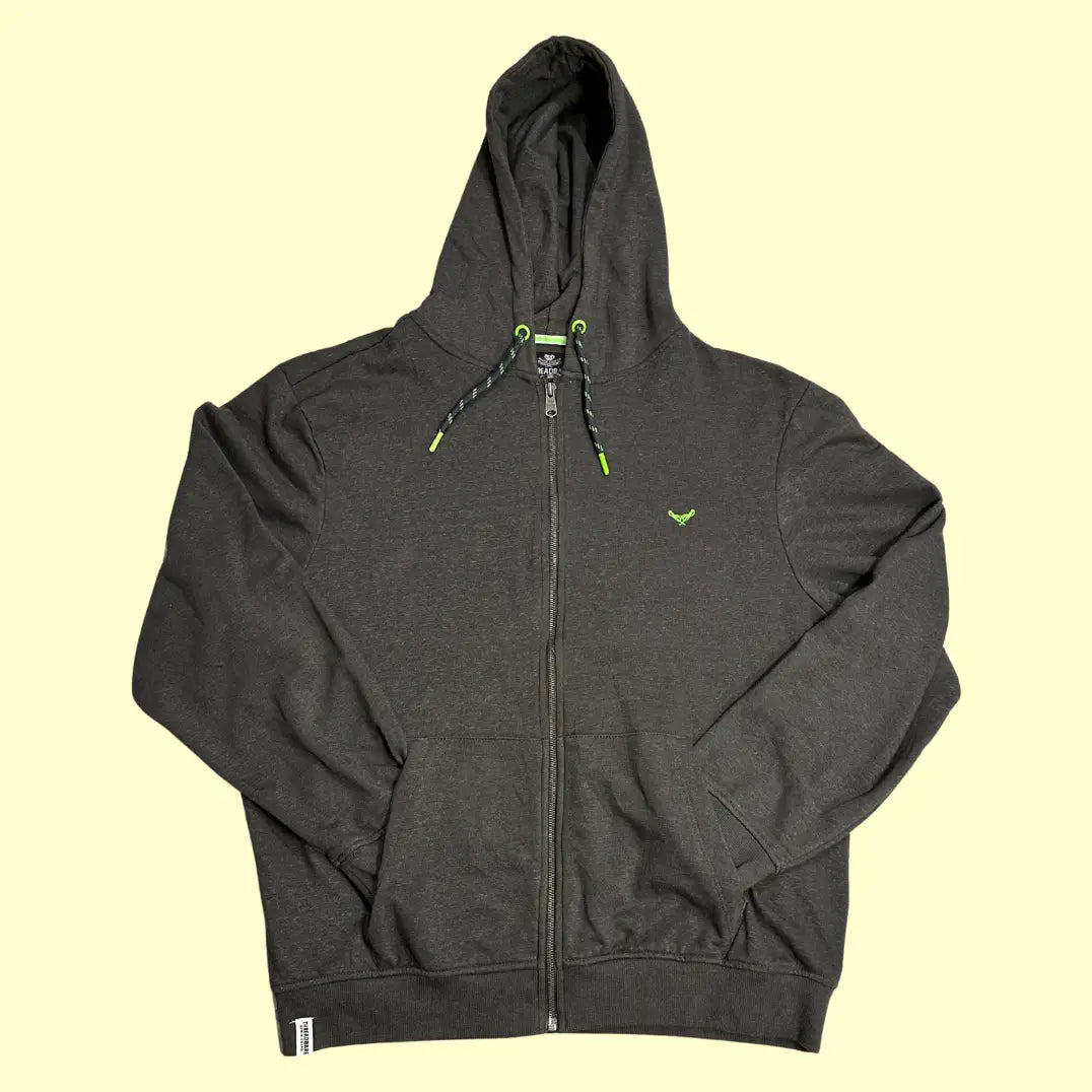 🖤 Threadbare Denim Corps Charcoal Zip-Up Hoodie