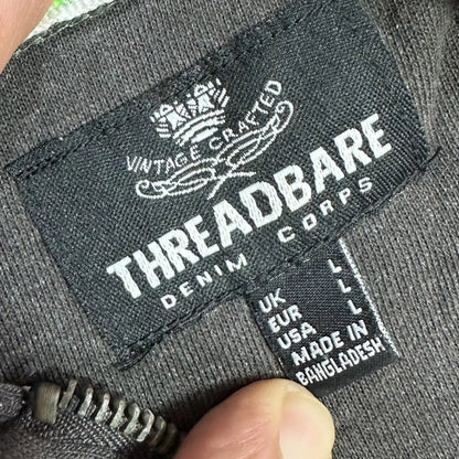 🖤 Threadbare Denim Corps Charcoal Zip-Up Hoodie