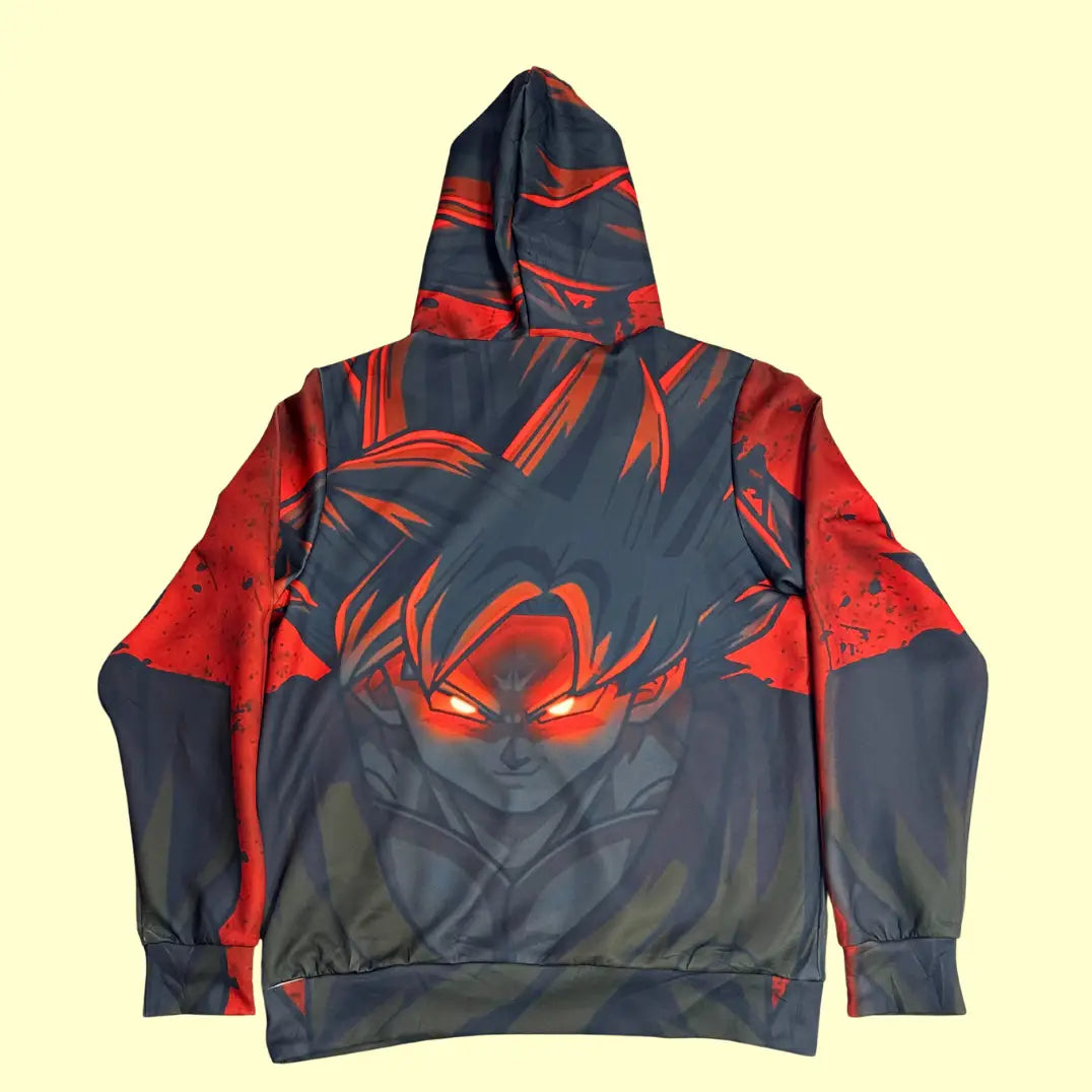 🔥 Red & Black Anime Graphic Hoodie