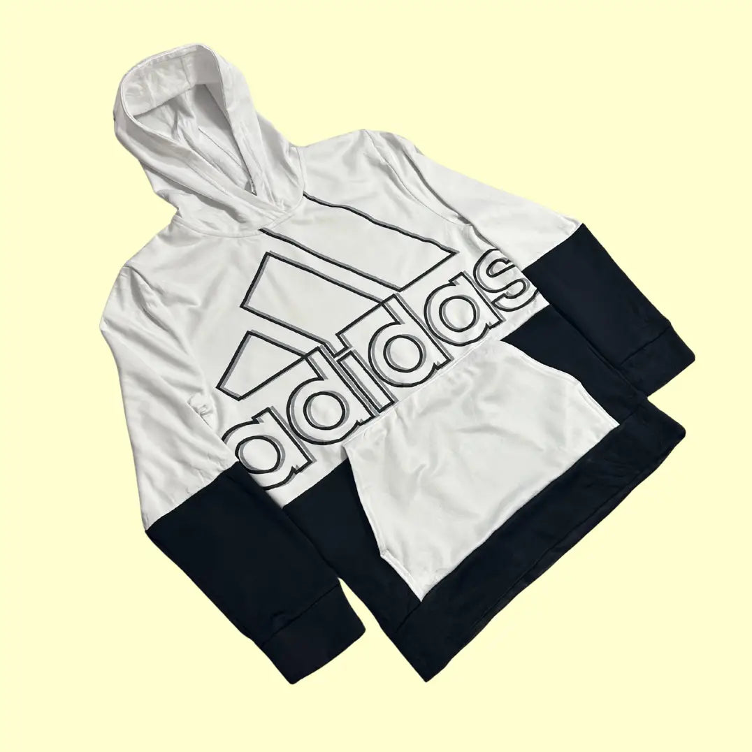 ⚫⚪ Adidas Black & White Logo Hoodie