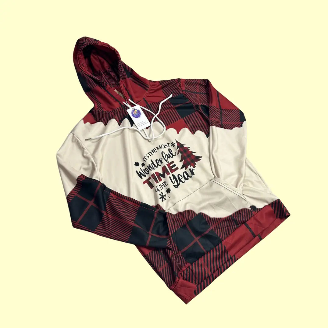 ❤️ Christmas Plaid “Wonderful Time of the Year” Hoodie