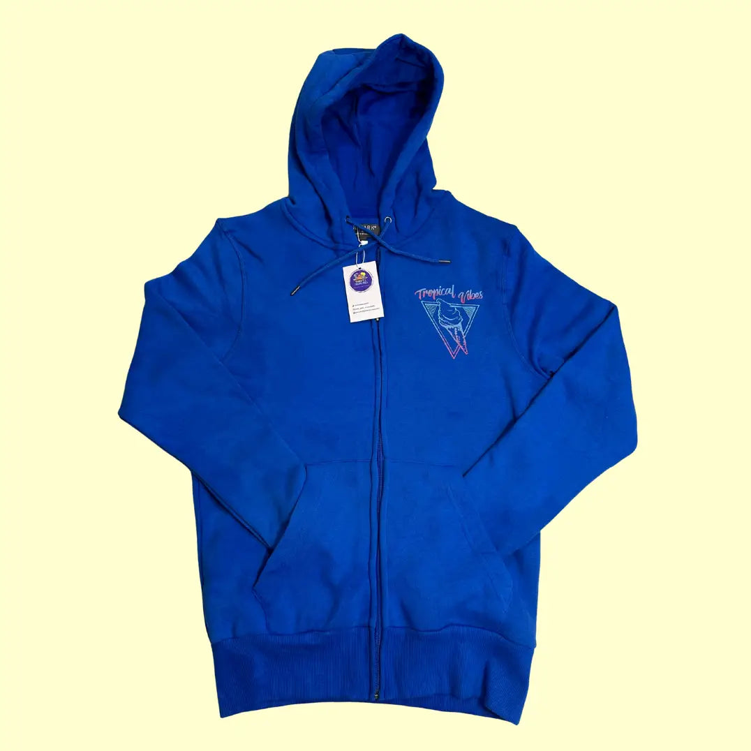 💙 Primark “Tropical Vibes” Blue Zip-Up Hoodie