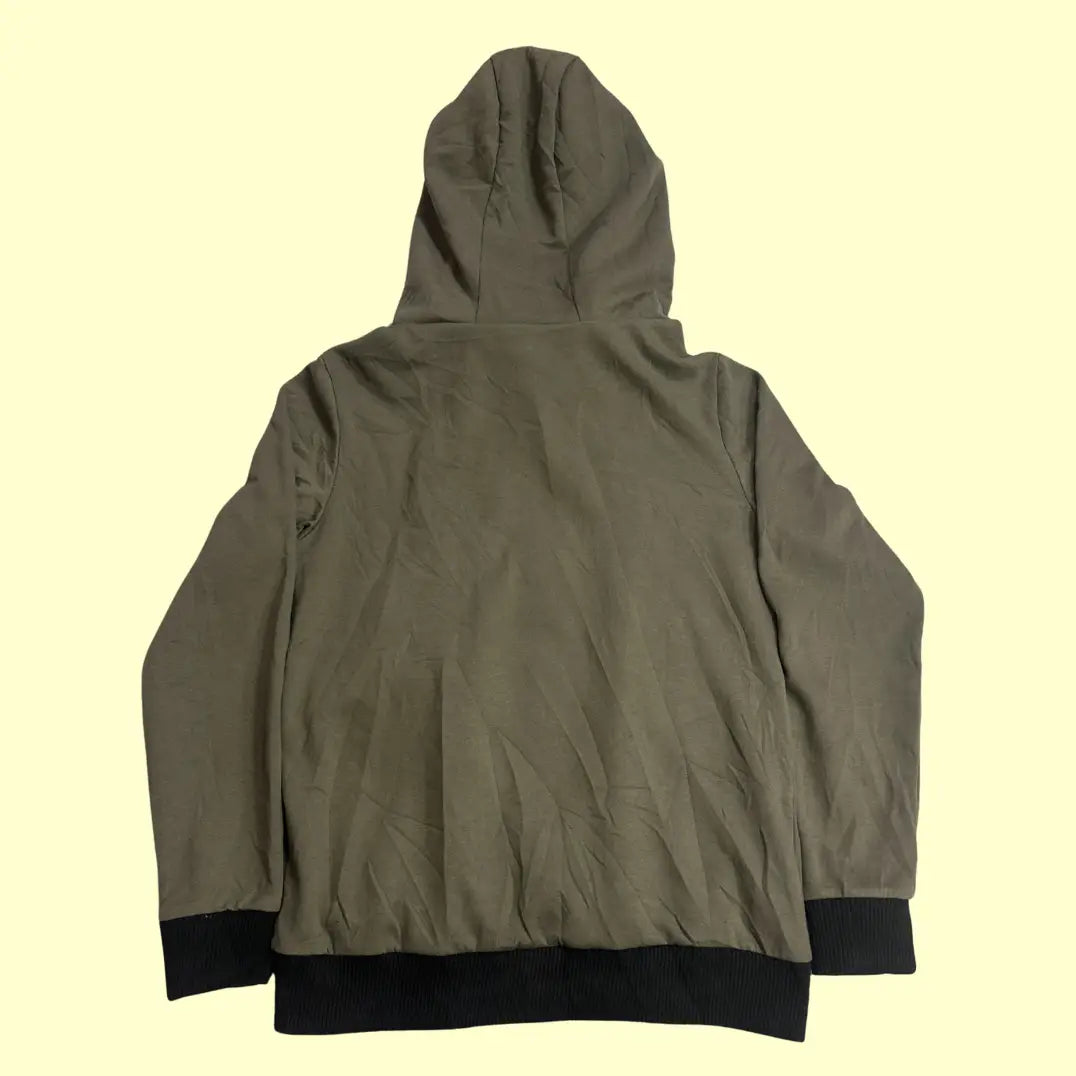 🧥 TheLEEs Olive Utility Zip-Up Hoodie