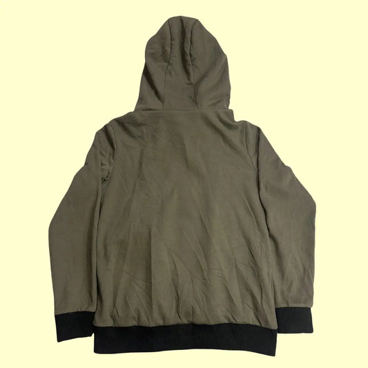 🧥 TheLEEs Olive Utility Zip-Up Hoodie