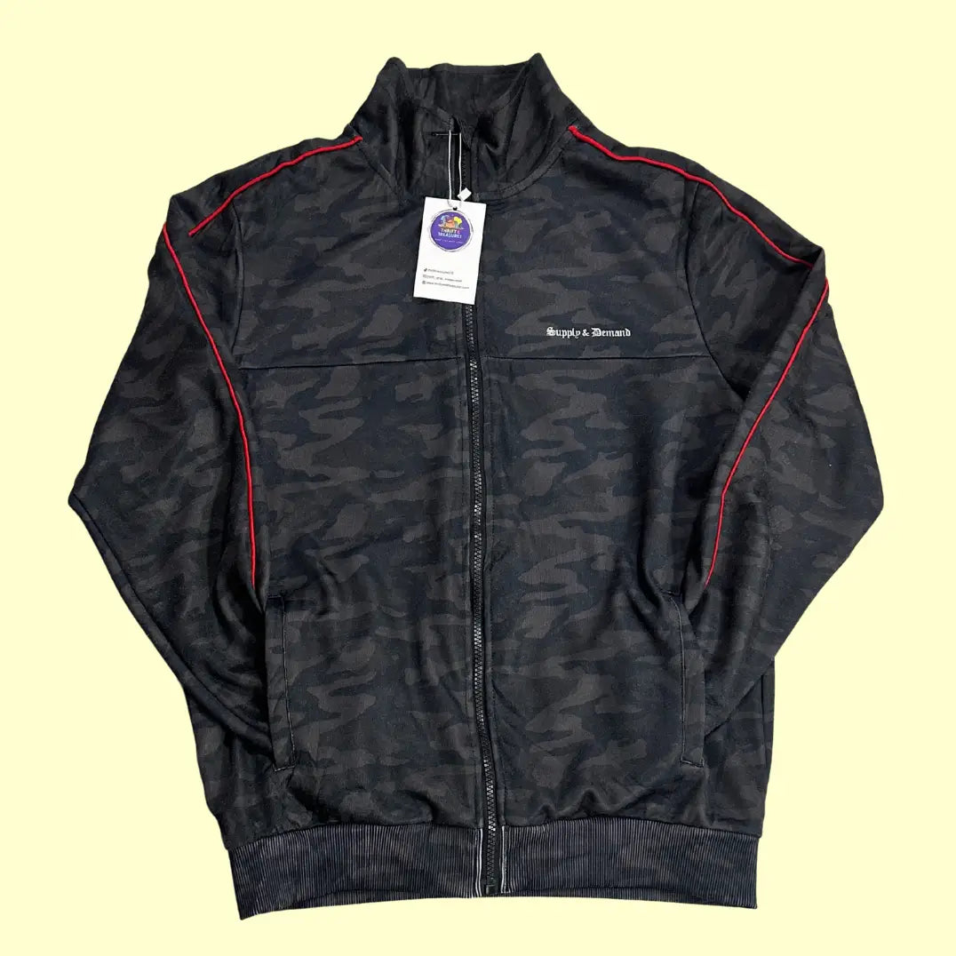 Supply & Demand NYC Camo Track Jacket – Youth XL (13–15) – Black/Red