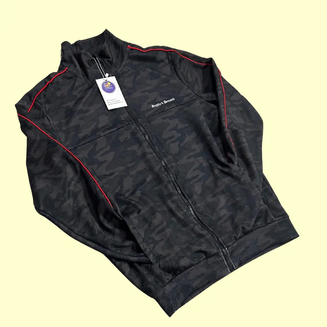 Supply & Demand NYC Camo Track Jacket – Youth XL (13–15) – Black/Red