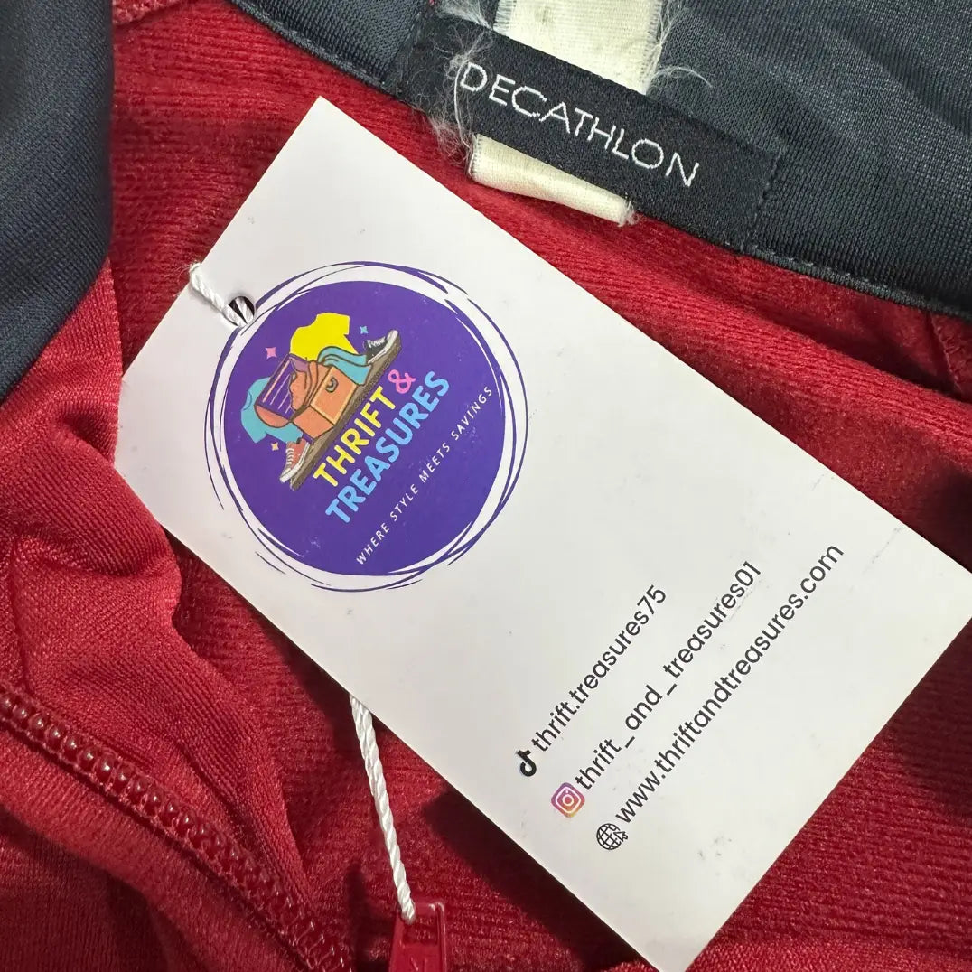 Decathlon Red Track Jacket – Men's Full Zip Sportswear