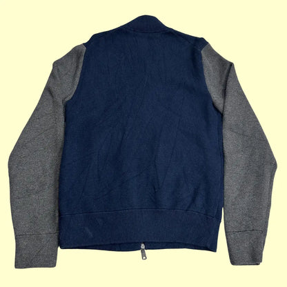 Banana Republic Premium Cotton Zip-Up Jacket – Navy/Grey (Size S)