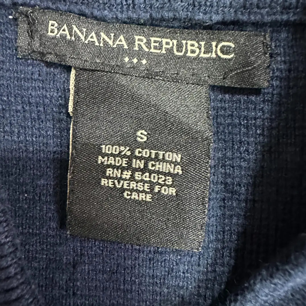 Banana Republic Premium Cotton Zip-Up Jacket – Navy/Grey (Size S)