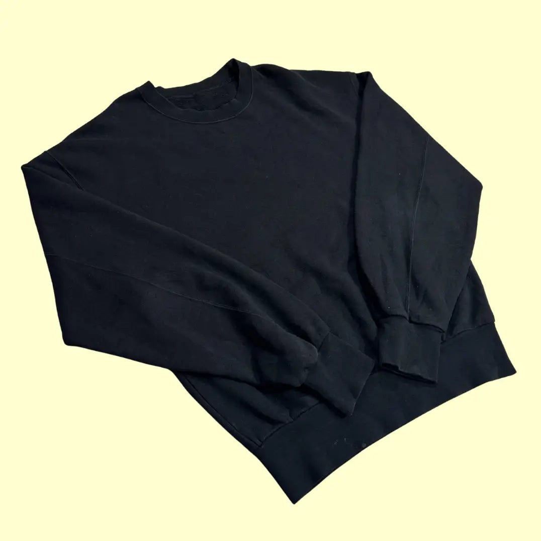 Plain Black Heavyweight Crewneck Sweatshirt – Unisex