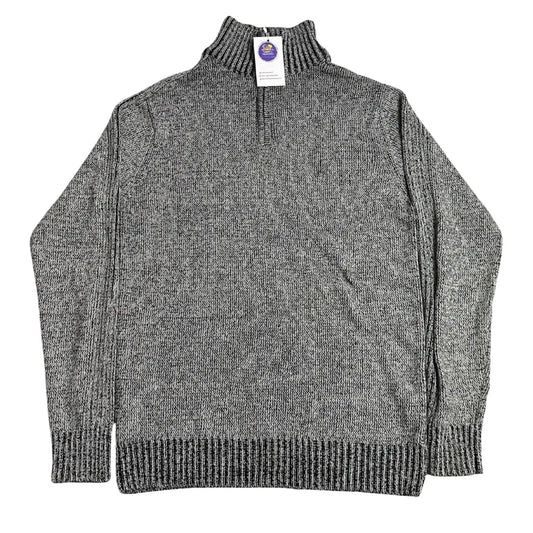 Gray high-neck knitted sweater