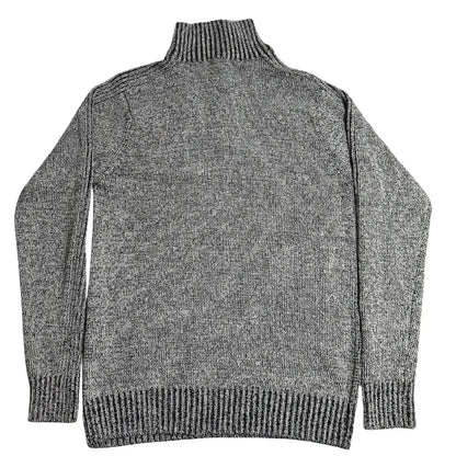 Gray high-neck knitted sweater