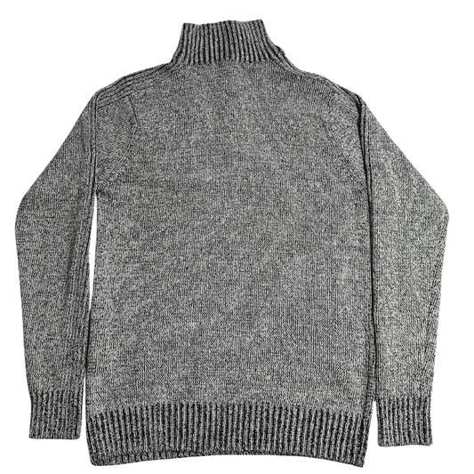 Gray high-neck knitted sweater