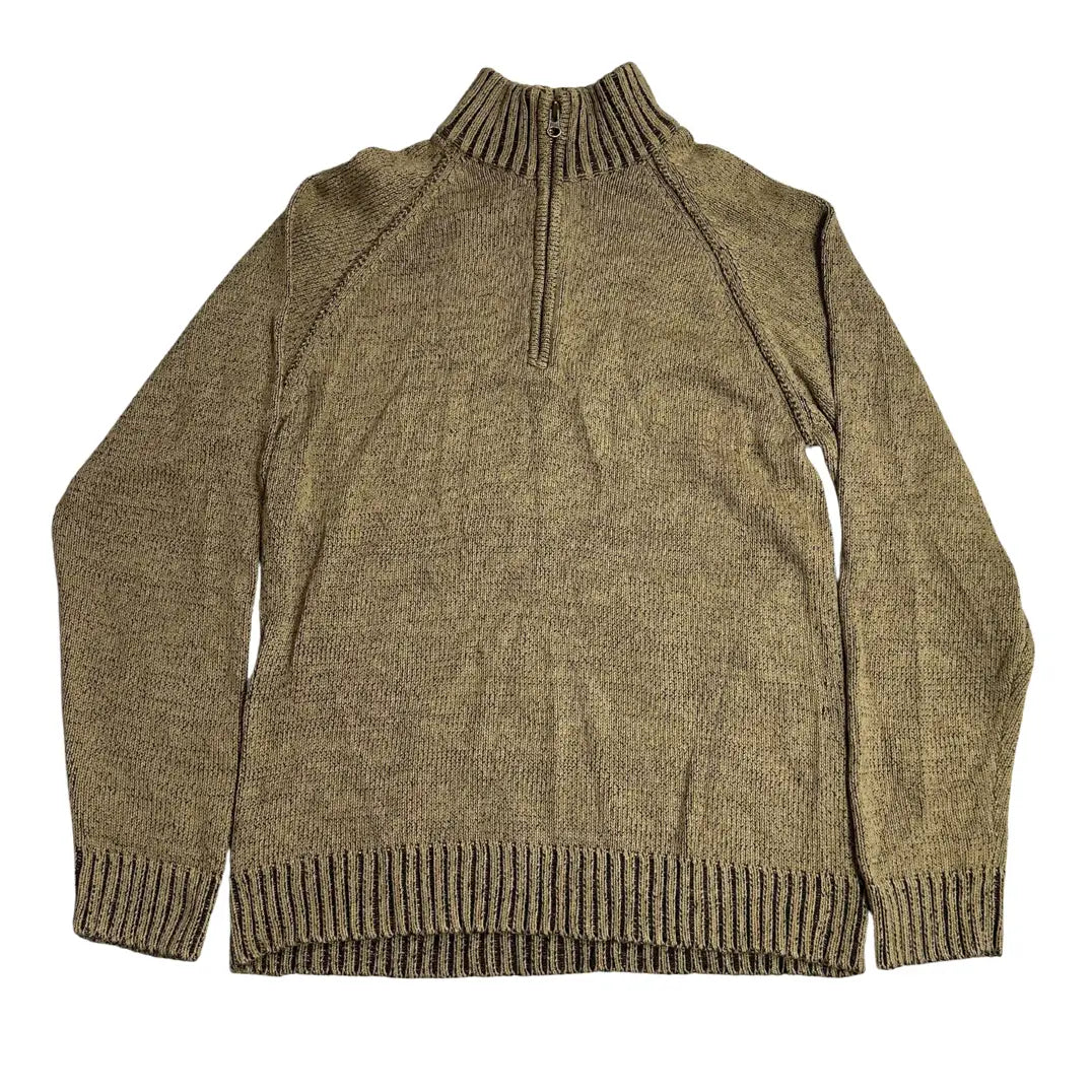 CEDAR WOOD Olive green high-neck knitted sweater