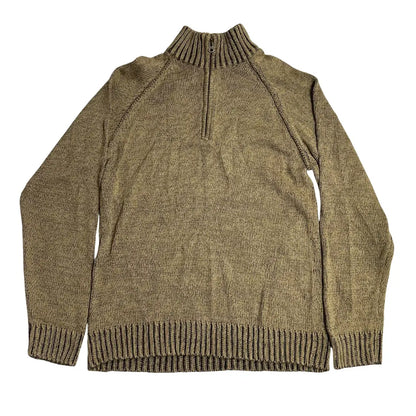 CEDAR WOOD Olive green high-neck knitted sweater