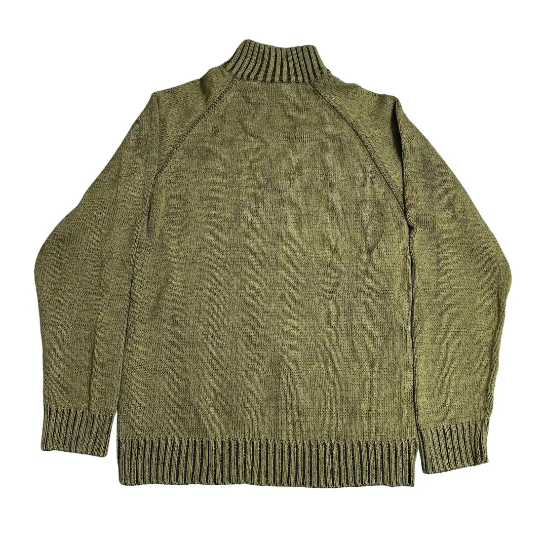 CEDAR WOOD Olive green high-neck knitted sweater