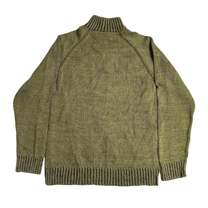 CEDAR WOOD Olive green high-neck knitted sweater
