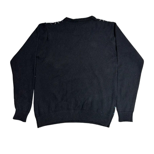 Y.O.U Black Argyle Knit Sweater