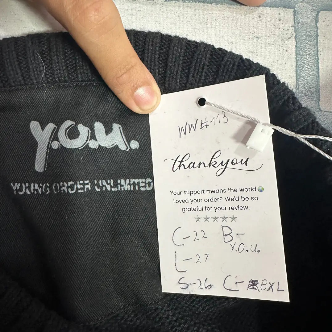 Y.O.U Black Argyle Knit Sweater