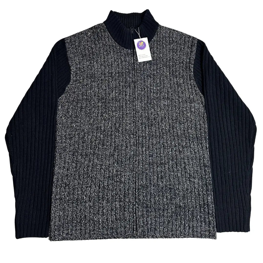 Sub Subscribe Black & Grey Textured Knit Sweater