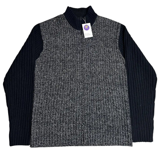 Sub Subscribe Black & Grey Textured Knit Sweater