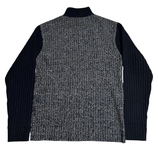 Sub Subscribe Black & Grey Textured Knit Sweater