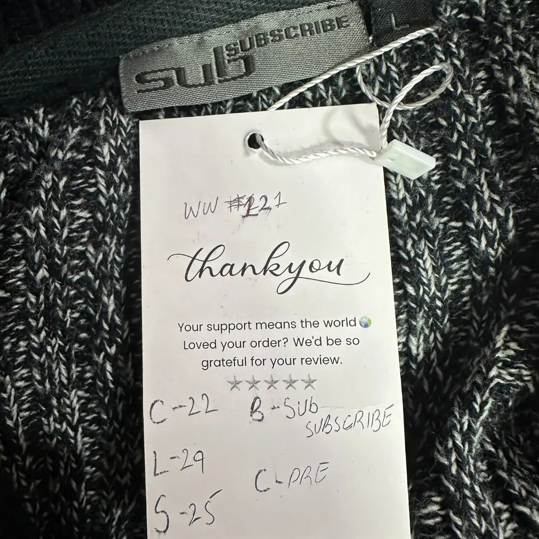 Sub Subscribe Black & Grey Textured Knit Sweater