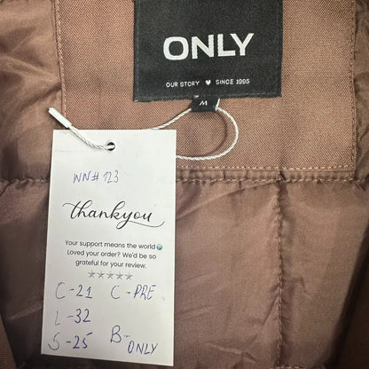 ONLY Brown Hooded Winter Parka Jacket
