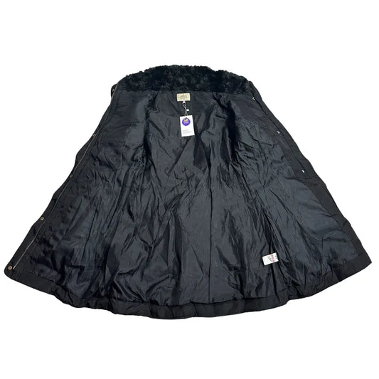 Papaya Black Belted Winter Puffer Coat