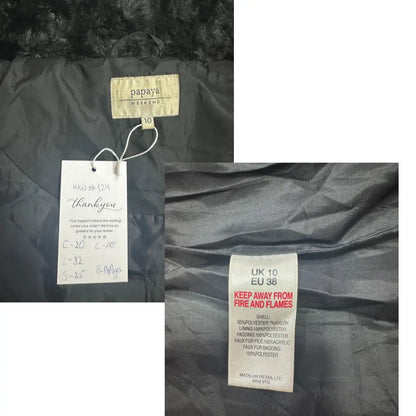 Papaya Black Belted Winter Puffer Coat