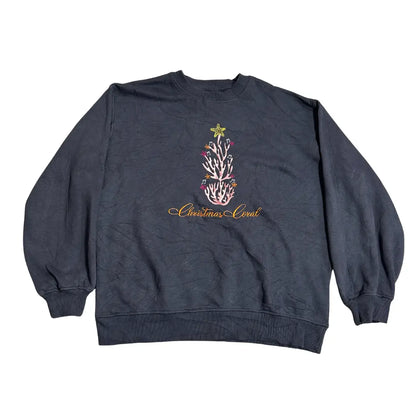 Threadbare Christmas Coral Graphic Sweatshirt – Dark Grey