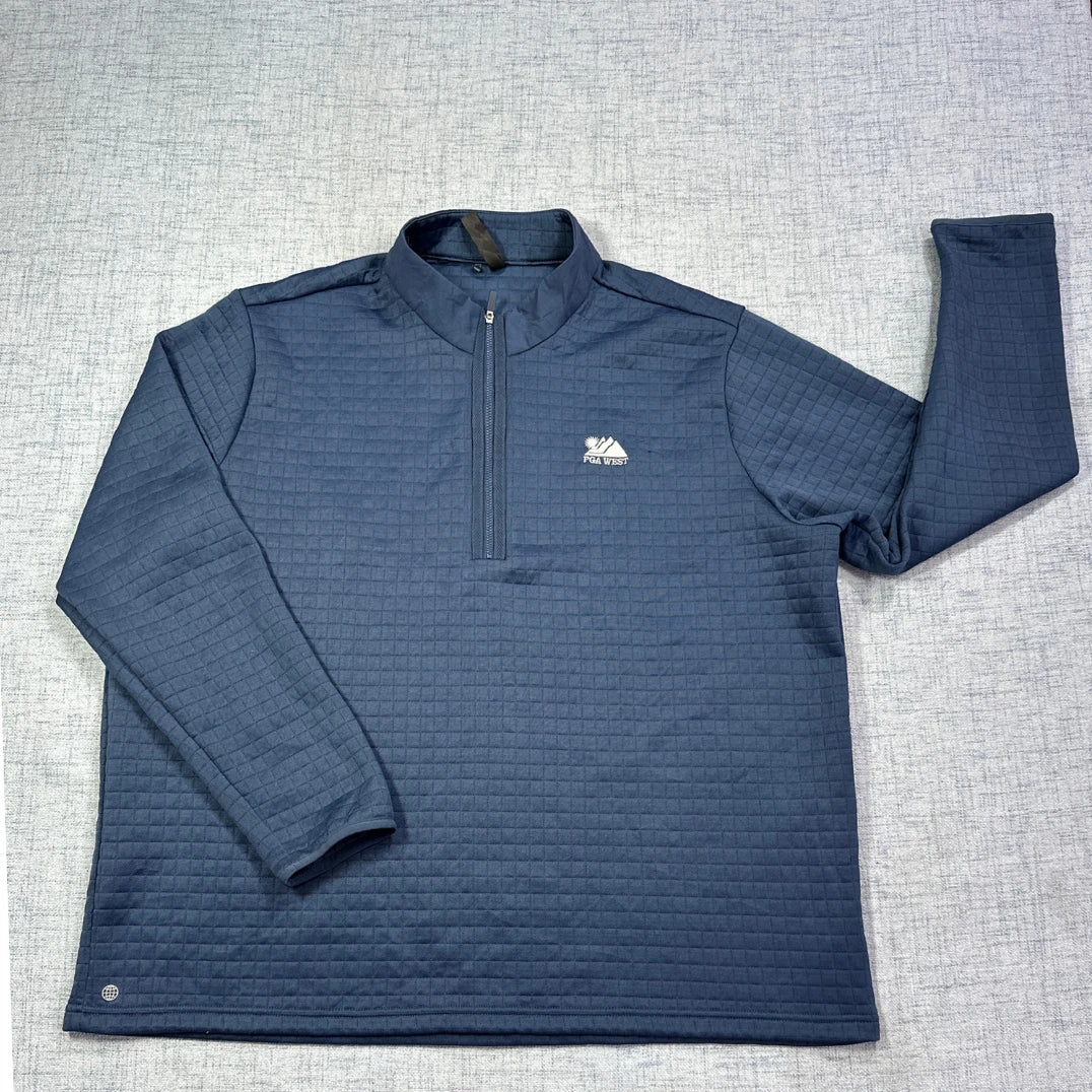 ADIDAS® Blue Quarter Zip Performance Pullover(2XL)