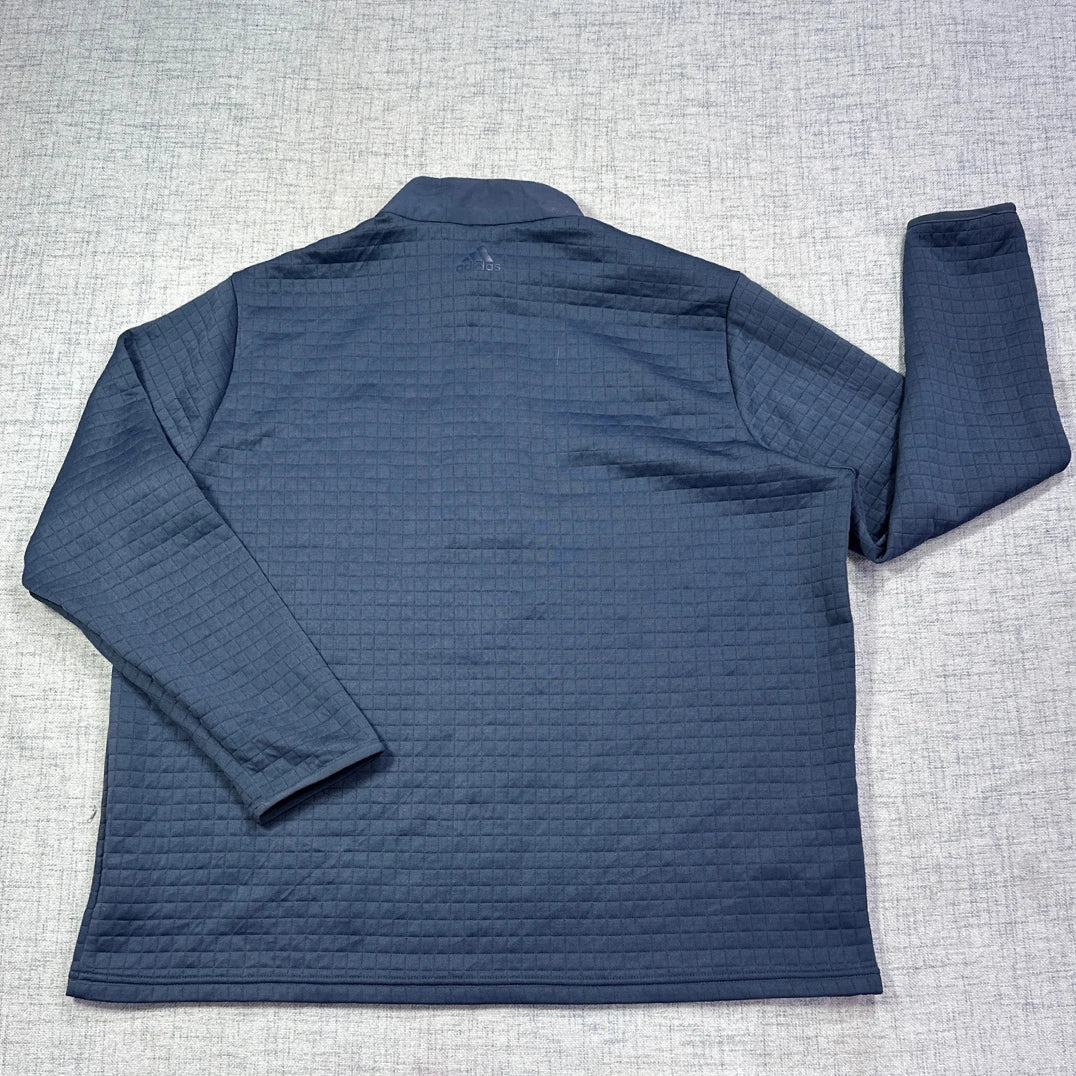 ADIDAS® Blue Quarter Zip Performance Pullover(2XL)