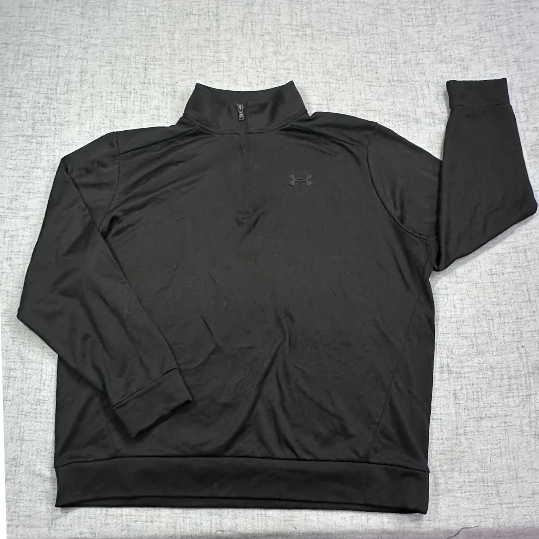 Under Armour® Black Quarter Zip Performance Pullover(XL)