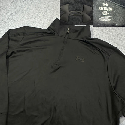 Under Armour® Black Quarter Zip Performance Pullover(XL)