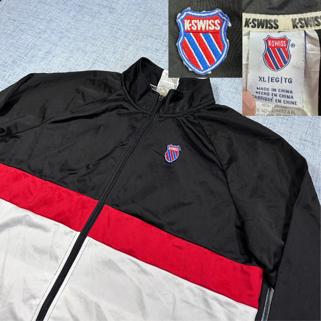 K-Swiss® Black Color Block Track Jacket 🖤