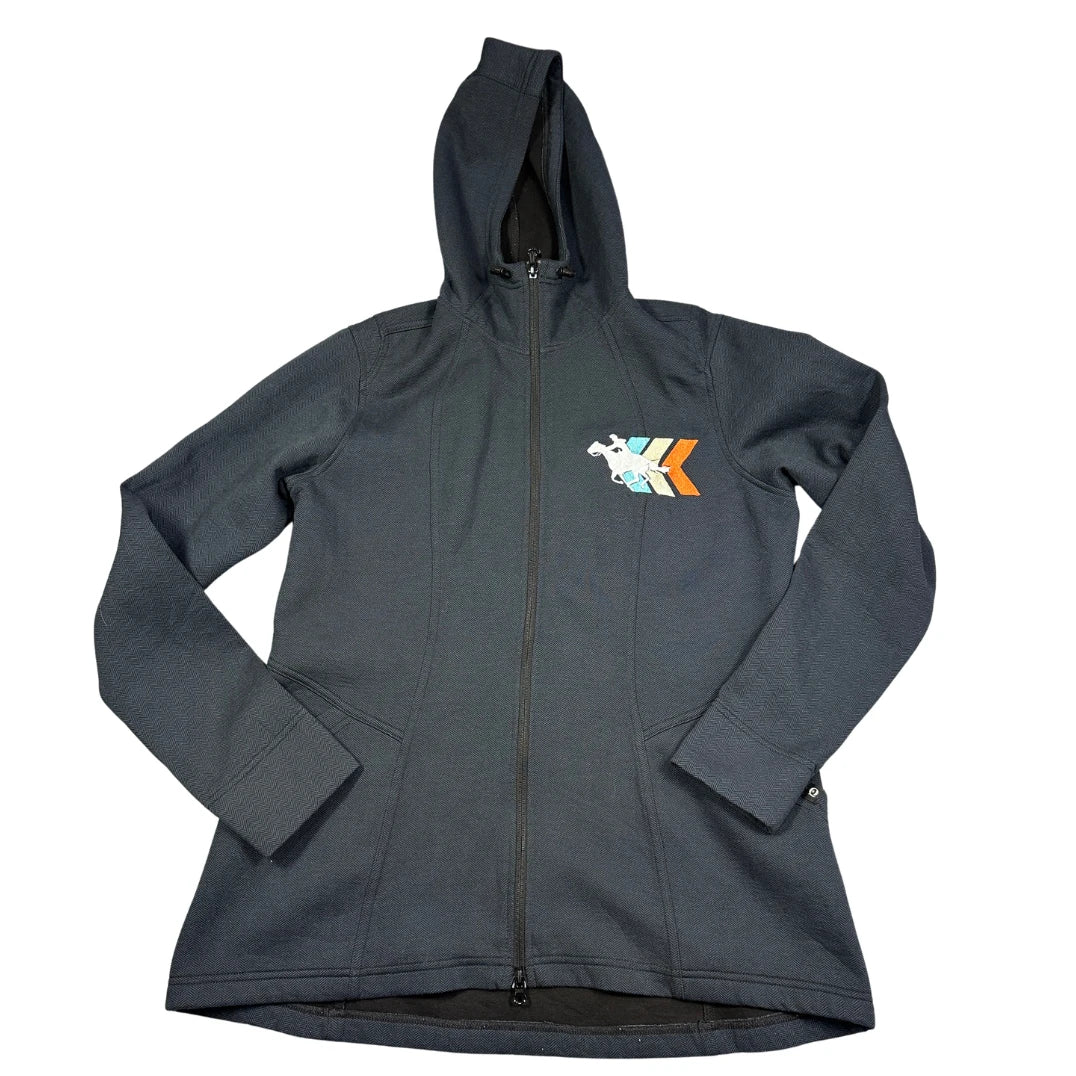 EQL charcoal grey hooded zip jacket