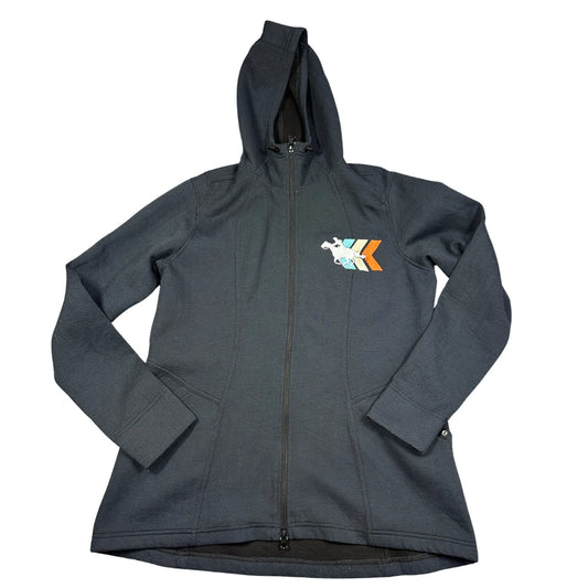 EQL charcoal grey hooded zip jacket
