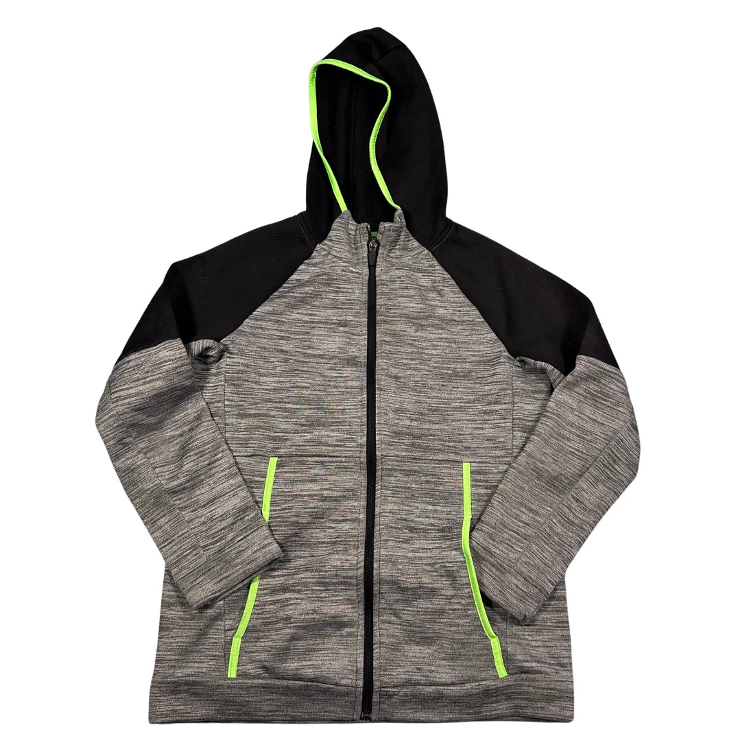 Old Navy grey and black hooded fleece zip jacket