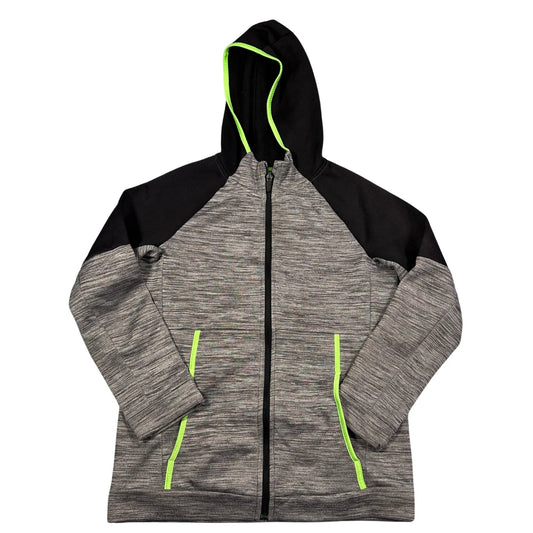 Old Navy grey and black hooded fleece zip jacket