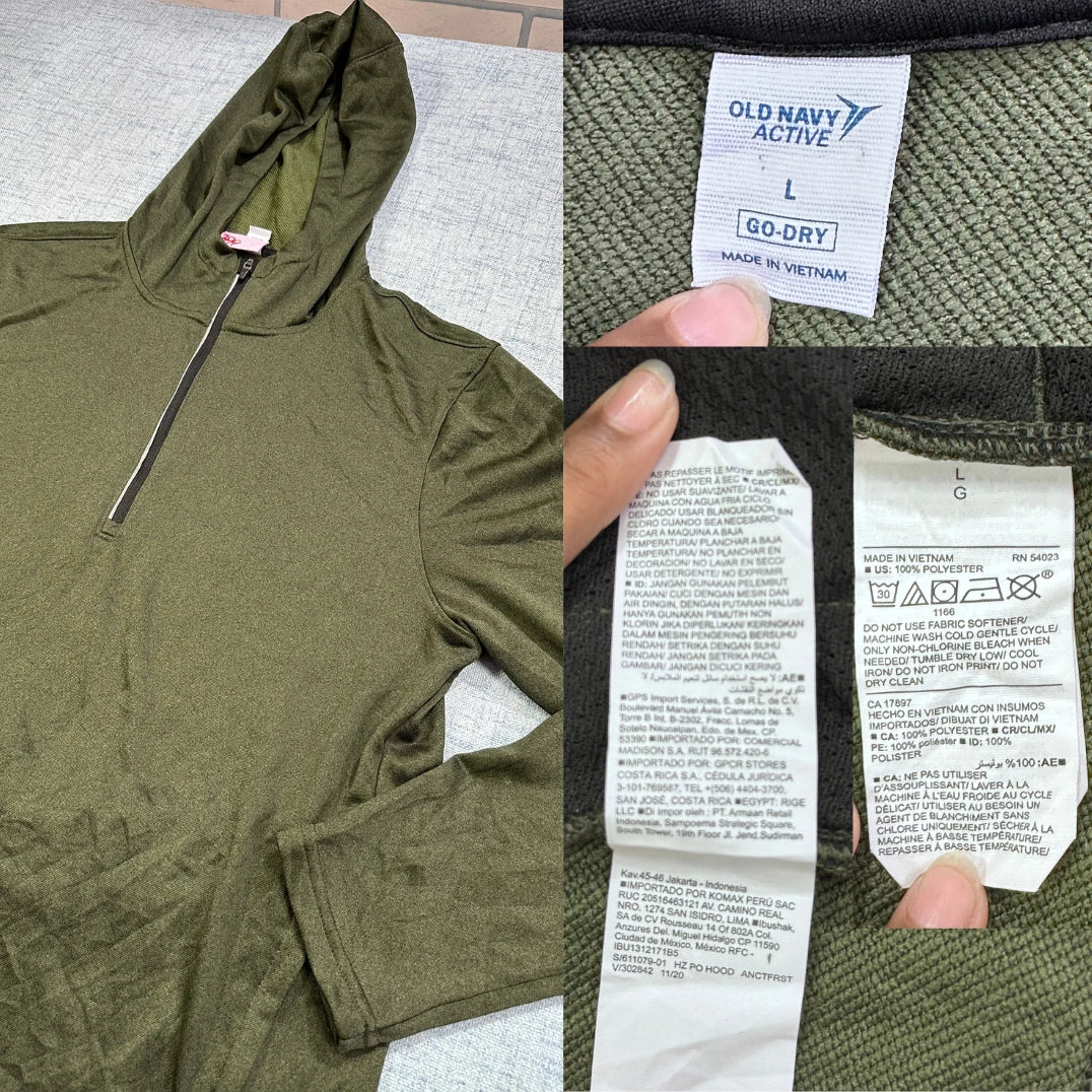 Old Navy Active® Olive Hoodie Go Dry-L