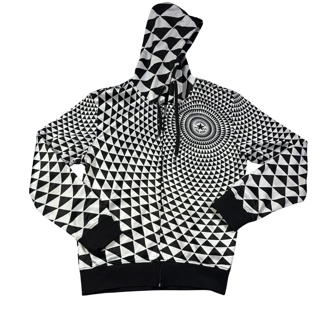 Converse® Black White Zip Hoodie Geometric-M